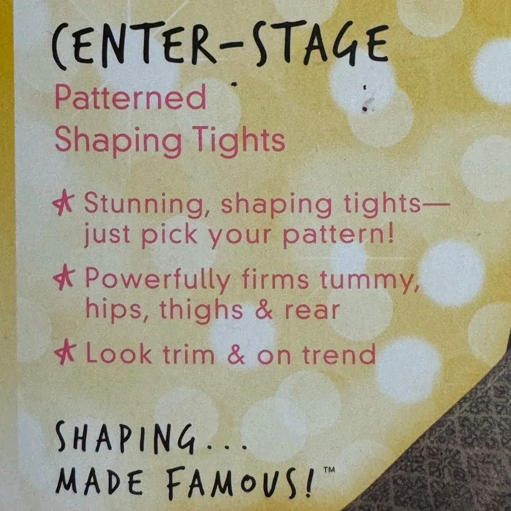Star Power by SPANX Center-Stage Patterned Shaping‎ Tights Nouvea Black NWT